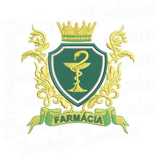 Matriz Bordado Escudo Brasão Farmácia