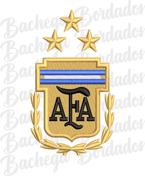Matriz Bordado Escudo Seleção Argentina - Tricampeão