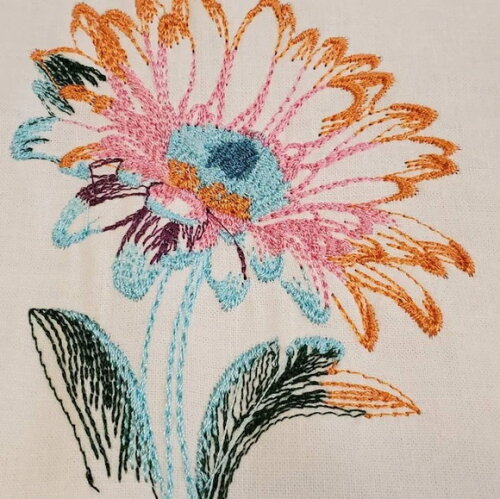 Matriz Bordado Flor de Neon Brilhante