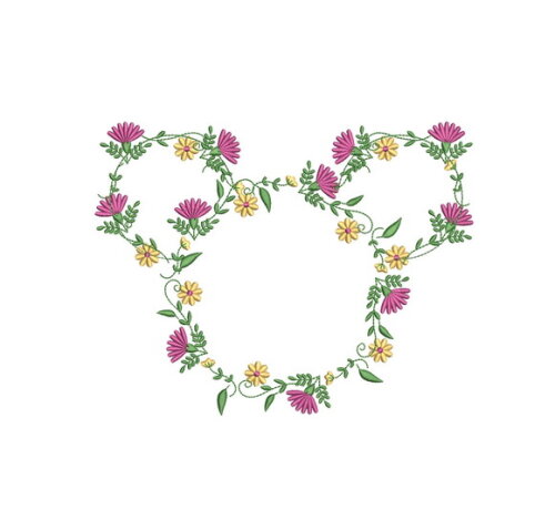 Matriz Bordado Floral Minnie 2