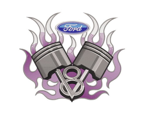 Matriz Bordado Ford Racing V8