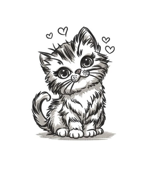 Matriz Bordado Gatinho Fofo