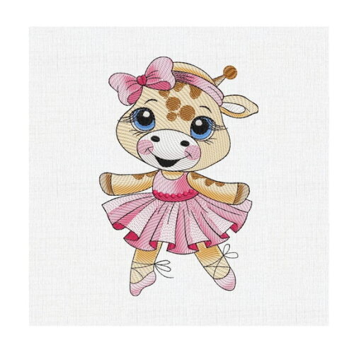 Matriz Bordado Girafa Ballet