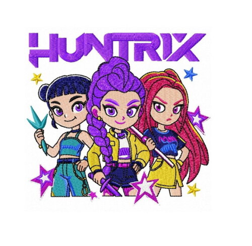 Matriz Bordado Guerreiras do K-pop Huntrix