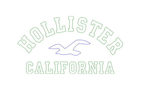Matriz Bordado Hollister Ponto Corrido Para Aplique