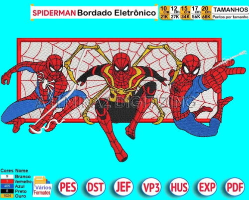 Matriz Bordado Homem Aranha - Spiderman