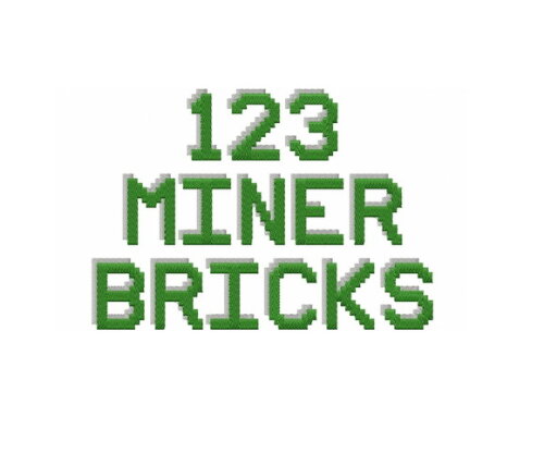 Matriz Bordado Letras e Numeros Minecraft em Blocos