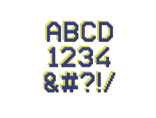 Matriz Bordado Letras e Numeros Minecraft em Blocos