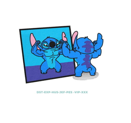 Matriz Bordado Lilo Stitch Muscle