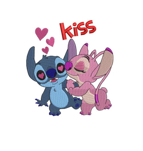 Matriz Bordado Lilo Stitch Kiss
