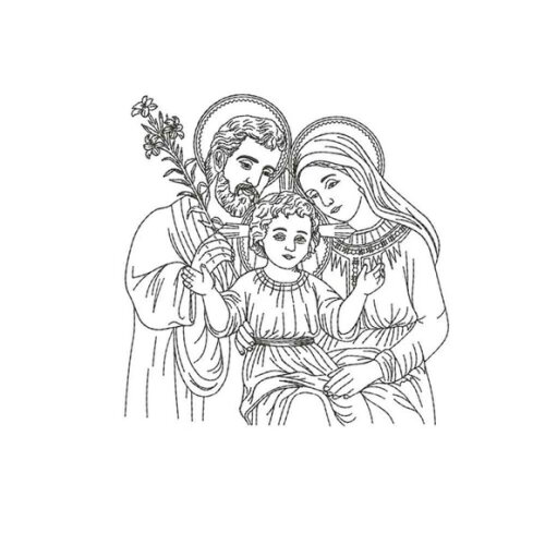 Matriz Bordado Mãe Maria e São José Contornado