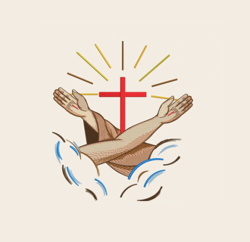 Matriz Bordado Mãos de Cristo