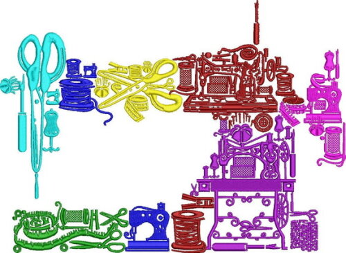 Matriz Bordado Máquina de Costura Colorido