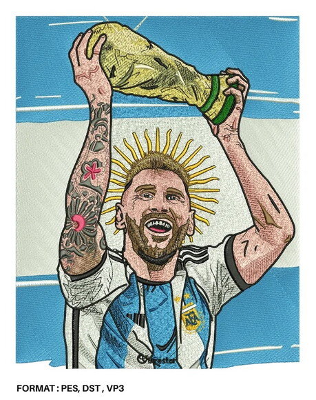 Matriz Bordado Messi Realístico