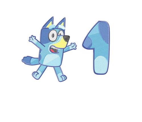 Matriz Bordado Mini Bluey de 1 a 9