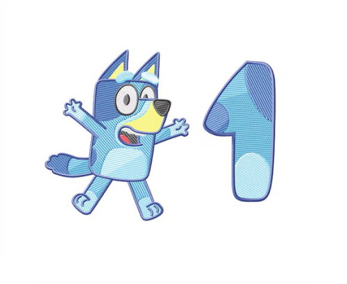 Matriz Bordado Mini Bluey Dog de 1 a 9