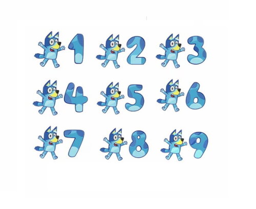 Matriz Bordado Mini Bluey Dog de 1 a 9