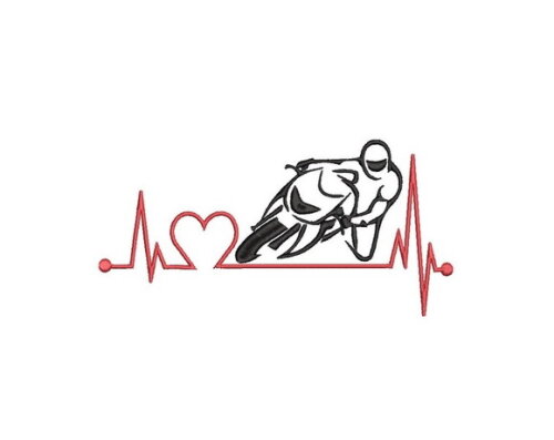 Matriz Bordado Moto Pulsação Amor