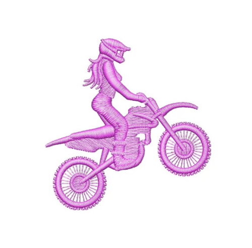 Matriz Bordado Motocross Feminino Pequeno