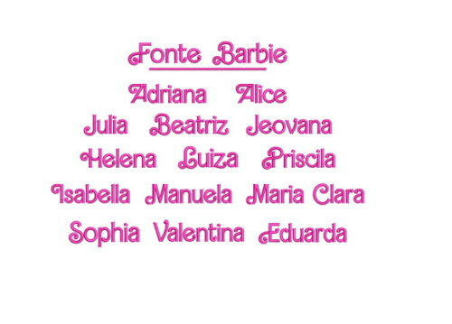Matriz Bordado Nome Personalizado em Barbie