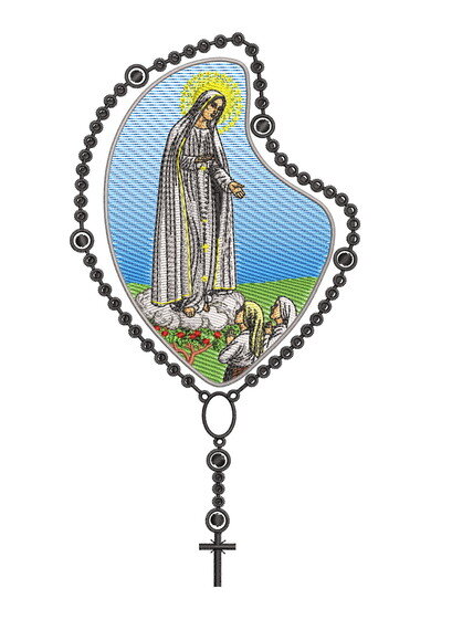 Matriz Bordado Nossa Senhora de Fátima Rosário