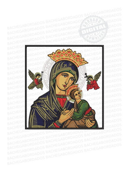 Matriz Bordado Nossa Senhora do Perpétuo Socorro - 14cm