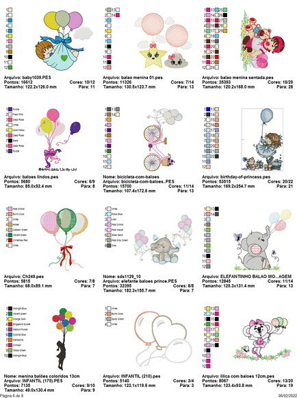 Matriz Bordado Pacote Balões de Festa