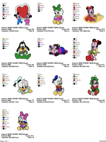 Matriz Bordado Pacote Baby Disney