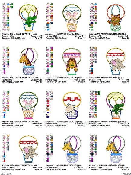 Matriz Bordado Pacote Balões Infantil