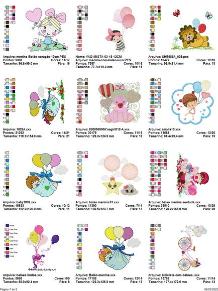 Matriz Bordado Pacote Balões de Festa