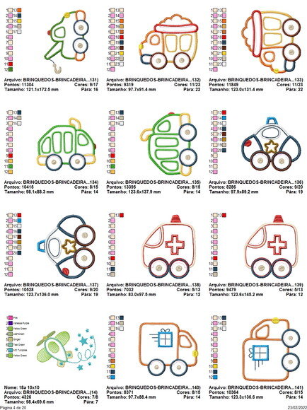 Matriz Bordado Pacote Brinquedos Infantil