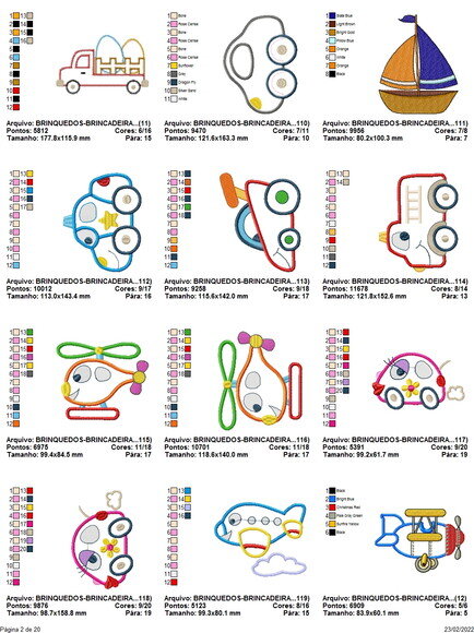 Matriz Bordado Pacote Brinquedos Infantil