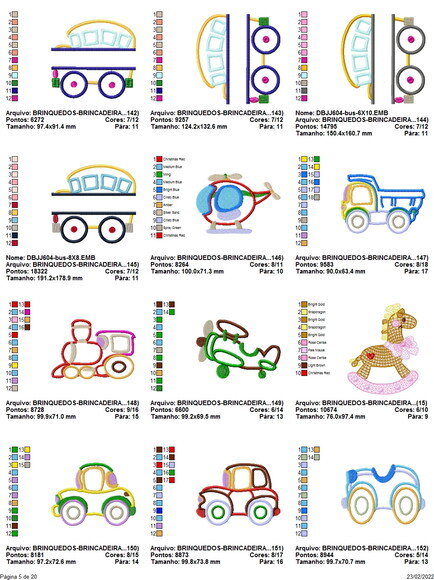 Matriz Bordado Pacote Brinquedos Infantil