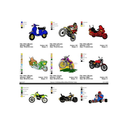 Matriz Bordado Pacote com 150 Designs de Motos