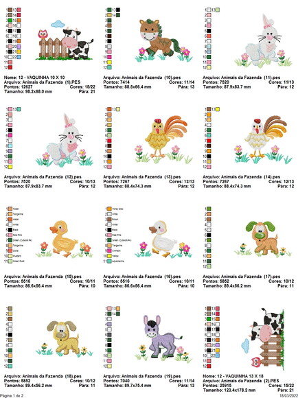 Matriz Bordado Pacote de Animais Safari