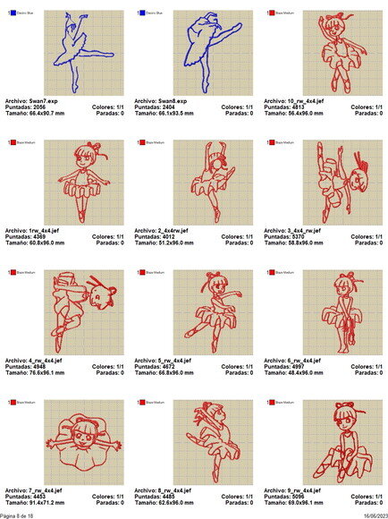 Matriz Bordado Pacote de Bailarinas