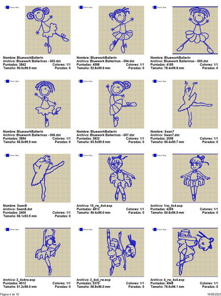 Matriz Bordado Pacote de Bailarinas