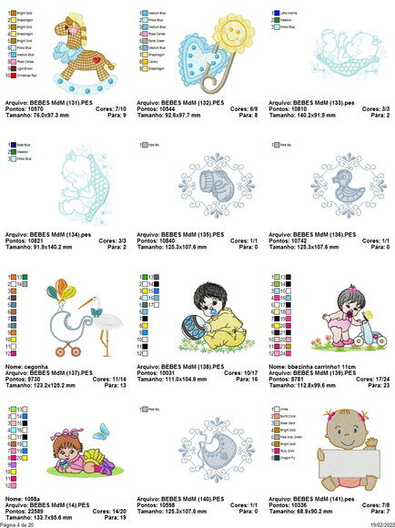 Matriz Bordado Pacote de Desenhos Bebês