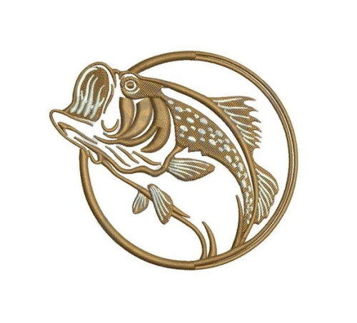 Matriz Bordado Peixe e Pesca Logo