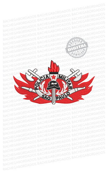 Matriz Bordado Policia Militar de São Paulo - Bombeiros