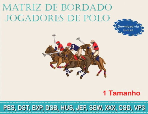 Matriz Bordado Polo Player Cavalos