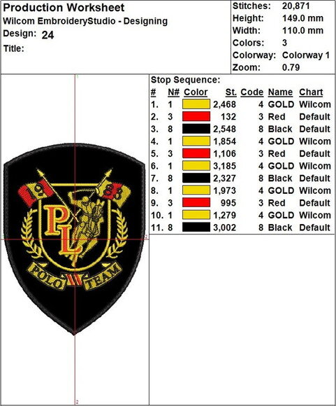 Matriz Bordado Polo Team
