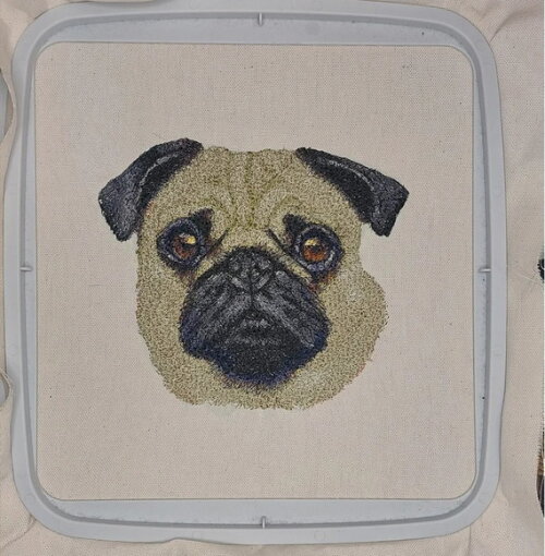 Matriz Bordado Pug Cachorro Rosto 2