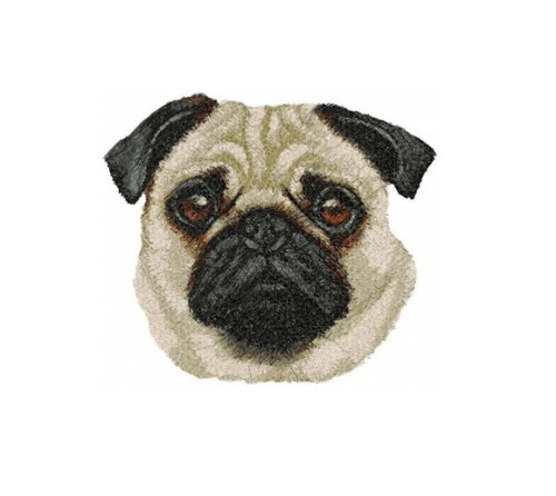 Matriz Bordado Pug Cachorro Rosto 2