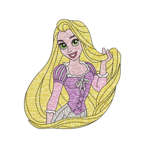 Matriz Bordado Rapunzel - Desenho Enrolados