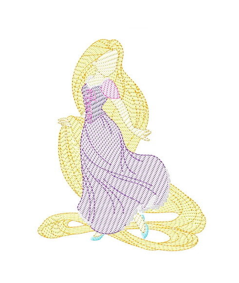 Matriz Bordado Rapunzel Pontos Leves