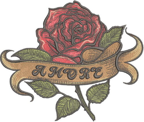 Matriz Bordado Rosa Amore