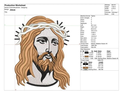 Matriz Bordado Rosto de Jesus