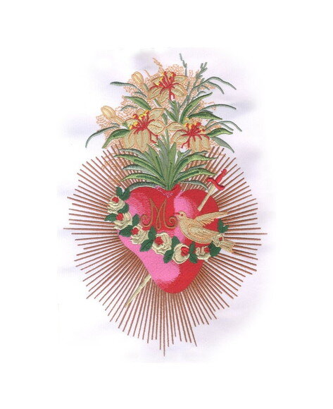 Matriz Bordado Sagrado Coração de Maria 26cm