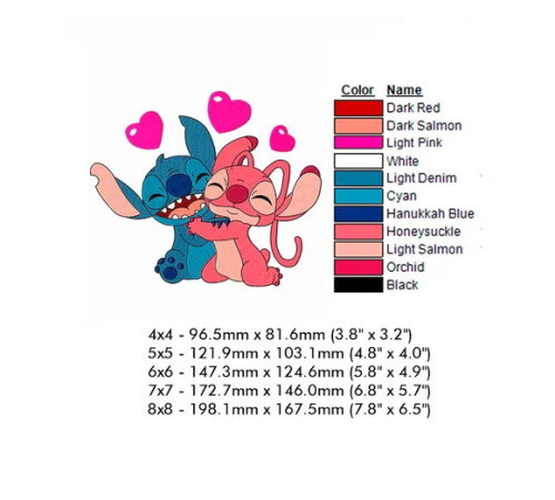 Matriz Bordado Stitch e Angel